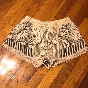 Black and white shorts